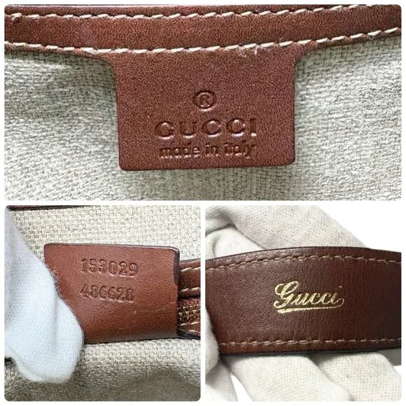 GUCCI Vintage Jackie Pigna Pineapple Jacquard Shoulder Bag Brown Yellow [106290] - Picture 13 of 13